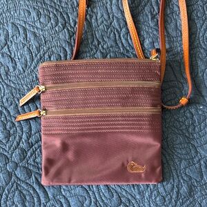 Dooney & Bourke Rich Brown Crossbody Bag with Dual Zippers
